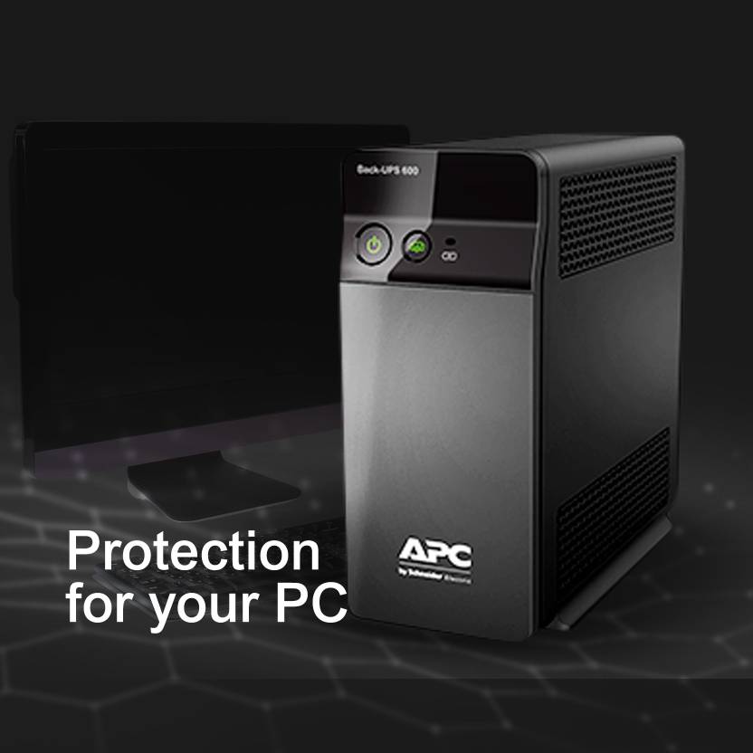 APC Back-UPS BX600C-IN | 600VA | 360W | UPS System | Power Backup &  Protection for Home Office | Desktop PC | Home Electronics | 2 Years  Warranty