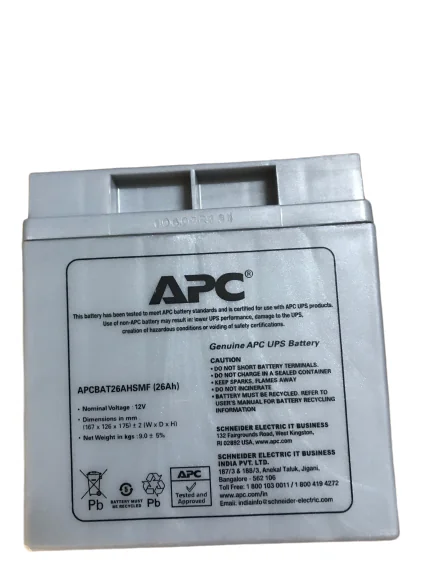 APC SMF Battery 26AH/12V  | 12V026AH | 2 Years Warranty