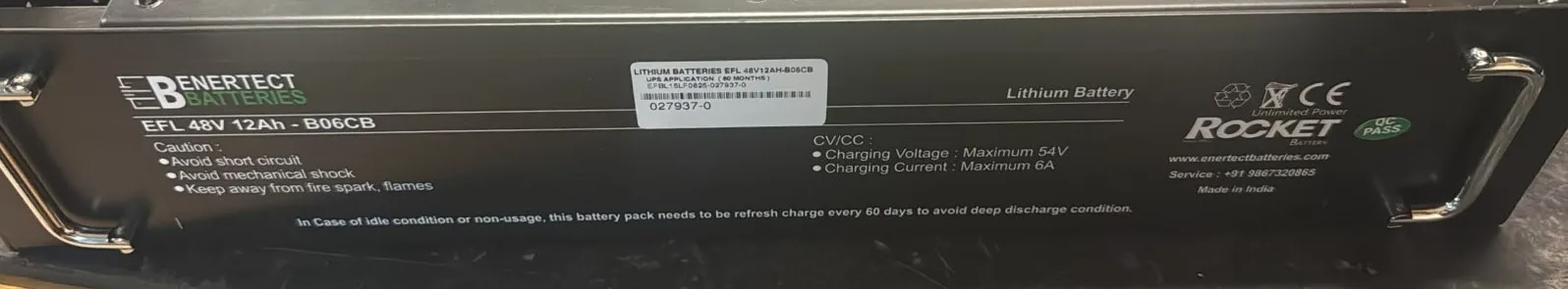 Enertech Rocket Lithium-Ion Battery | 12AH /48V  | 2 Years Warranty